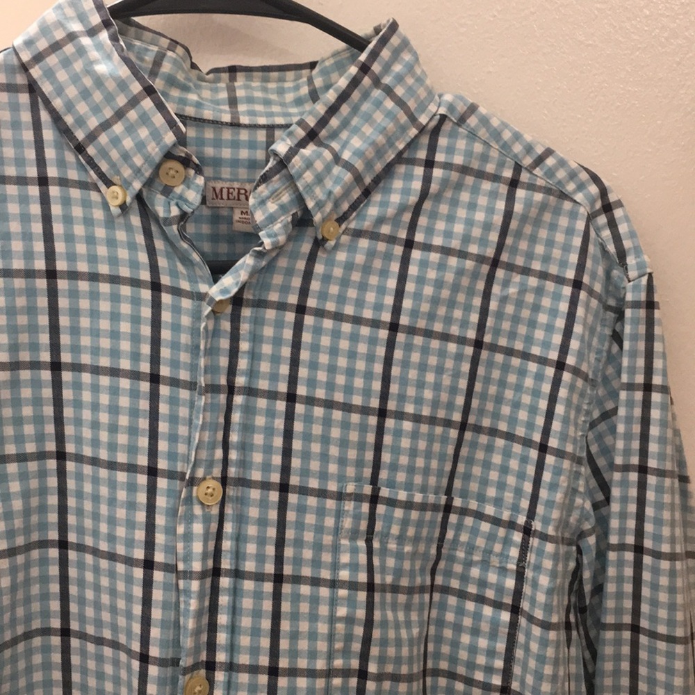 Merona - Checkered Teal/Blue Button Down Shirt